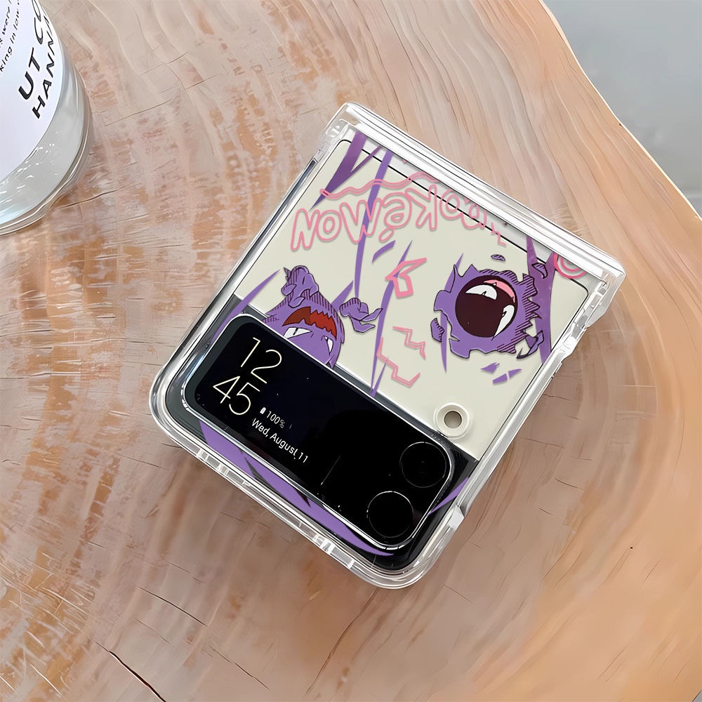 寶可夢耿鬼適用 SAMSUNG Galaxy Z Flip 3 4 5G手機殼三星Flip5折疊機透明殼  防摔 硬殼