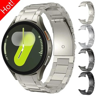 SAMSUNG No Gaps 鈦錶帶適用於三星 Galaxy Watch 7 6 5 4 44mm 6 經典 43mm