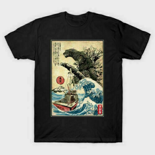 動漫怪獸哥斯拉Godzilla（哥吉拉）圖案印花男女同款XS-3XL成人短袖T恤女童男童青少年學生圓領短袖T恤