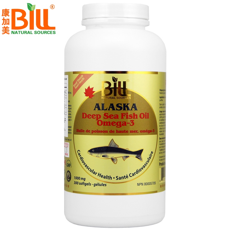 BILL加拿大深海魚油膠囊高純1000mg 富含Omega-3阿拉斯加深海魚油