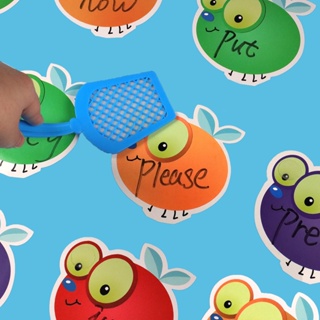 拍蒼蠅遊戲 空白可擦寫卡片玩具 高頻詞蒼蠅拍遊戲 英語教具玩具幼兒早教親子桌遊