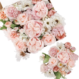 粉紅色人造花帶莖的人造花,用於 DIY 婚禮花束新娘淋浴裝飾假玫瑰插花餐桌家居裝飾室內中心裝飾品
