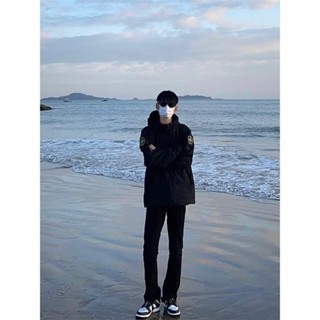 【HOT 本舖】男裝 衝鋒衣工裝外套男 防風夾克春秋潮牌寬鬆美式機能休閒情侶痞帥百搭 防風外套