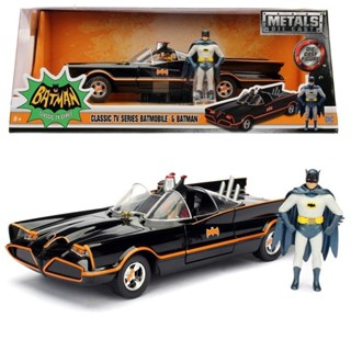Jada 1966蝙蝠車蝙蝠俠車模閤金戰車汽車模型 1:24 帶人偶