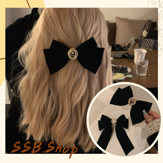 臺灣現貨🎀韓國 熱銷 法式 復古 小香 優雅 氣質 公主 黑色 絲絨 玫瑰 蝴蝶結 髮夾 鴨嘴夾 彈簧夾 髮飾