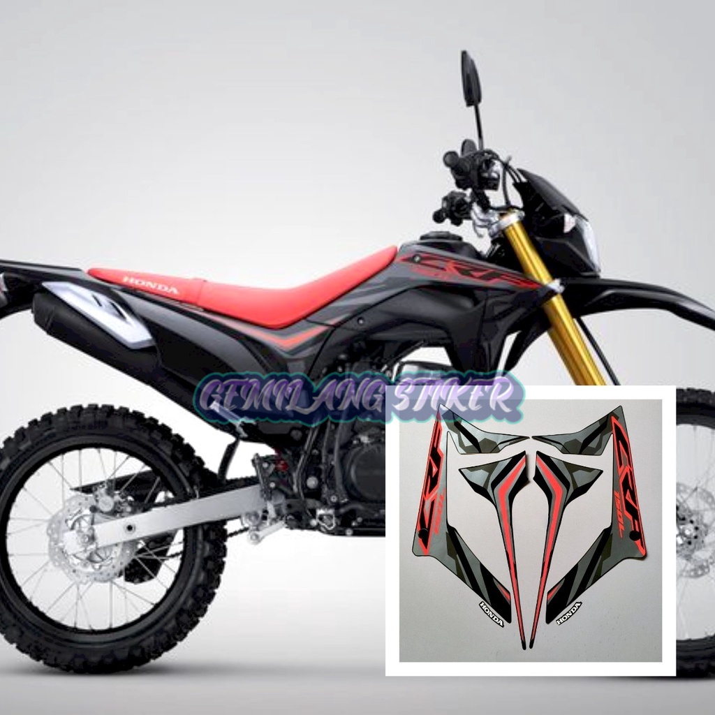 HONDA Hitam 條紋貼花桿貼紙本田 crf 150 L 2019 黑色清單車身質量標準