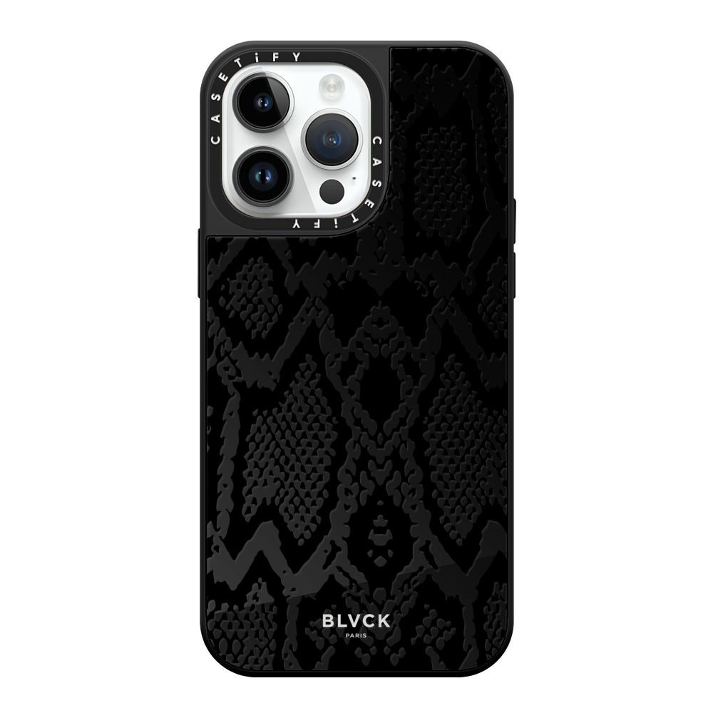 任嘉倫同款CASETIF蘋果手機殼 適用於13手機殼 聯名blvck蛇紋鏡面防摔手機殼iPhone14Pro