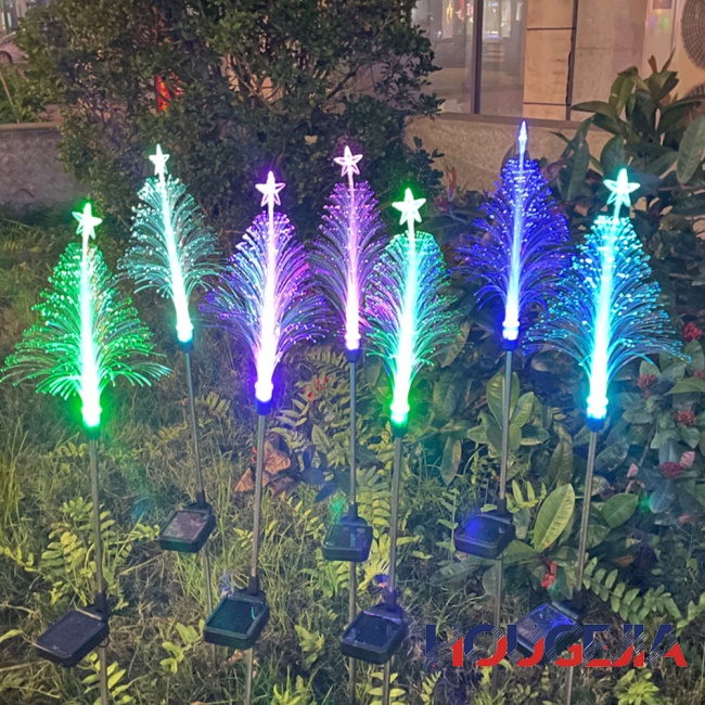 Houg 聖誕裝飾品太陽能路燈多色聖誕照明 IP65 防水戶外花園庭院