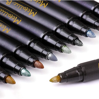 S&F 現貨批發 金屬色 馬克筆 12色 水性油漆筆 中性軟頭 彩色 DIY 相冊 記號筆