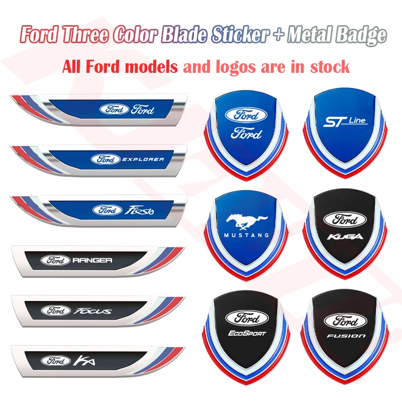 4 件套福特 Stline 3 色 3D 金屬車身貼紙擋泥板側標貼紙車窗貼紙 Ranger Ecosport Focus