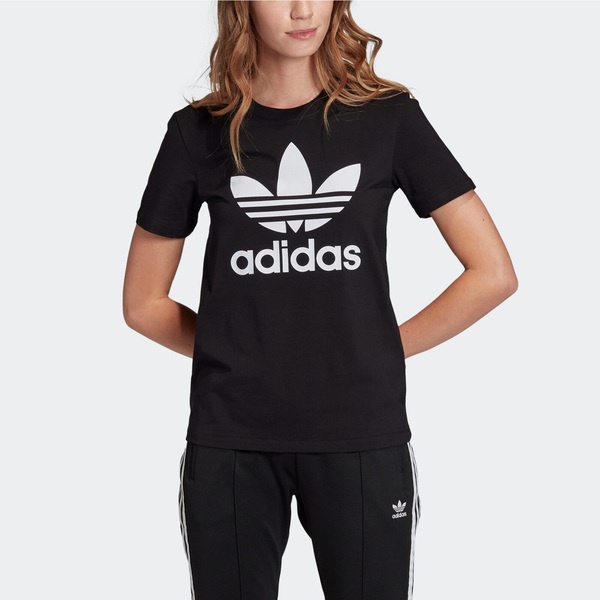 Adidas Trefoil Tee FM3311 女 短袖 上衣 T恤 休閒 經典 棉質 柔軟 透氣 國際版 黑