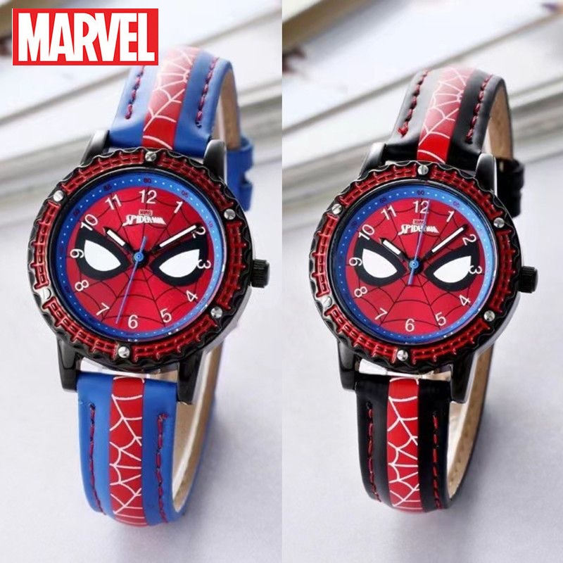 迪士尼石英手錶 MARVEL 復仇者聯盟蜘蛛俠超級英雄兒童 PU 錶帶防水兒童手錶 - 送給孩子的完美禮物