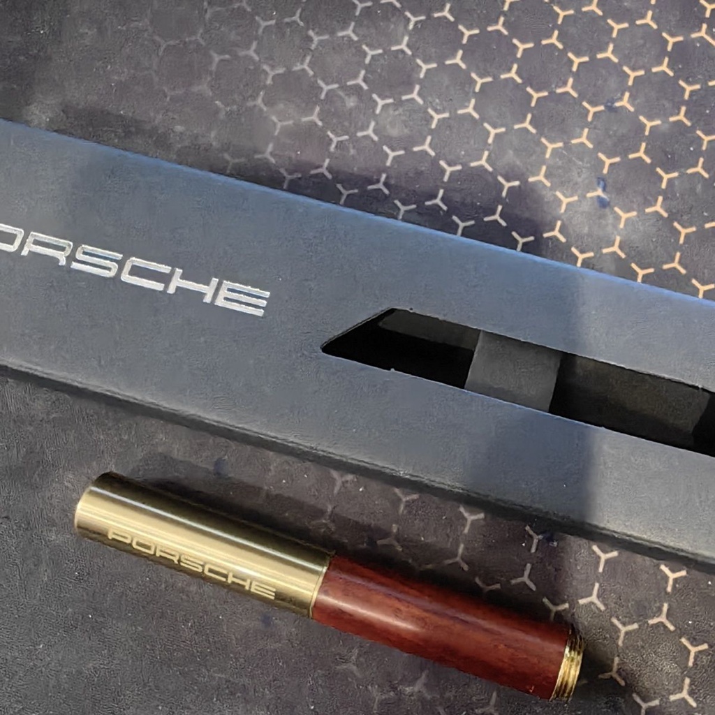 Porsche簽字筆 兩段式鋼筆 紅檀木簽字筆 便攜式銅製記錄筆  4S禮品 商務禮品 汽車百貨