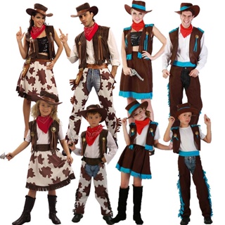 年會成人男女西部牛仔套裝萬聖節cosplay 派對服裝兒童表演表演衣服飾