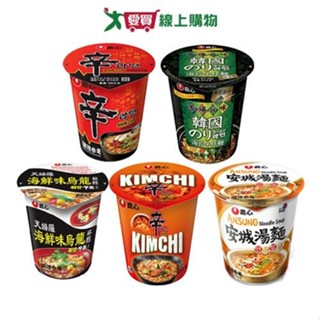 農心杯麵系列(辛香菇/海苔/天婦羅海鮮烏龍/辛辣白菜/安城湯麵)(62-75G/杯)【愛買】