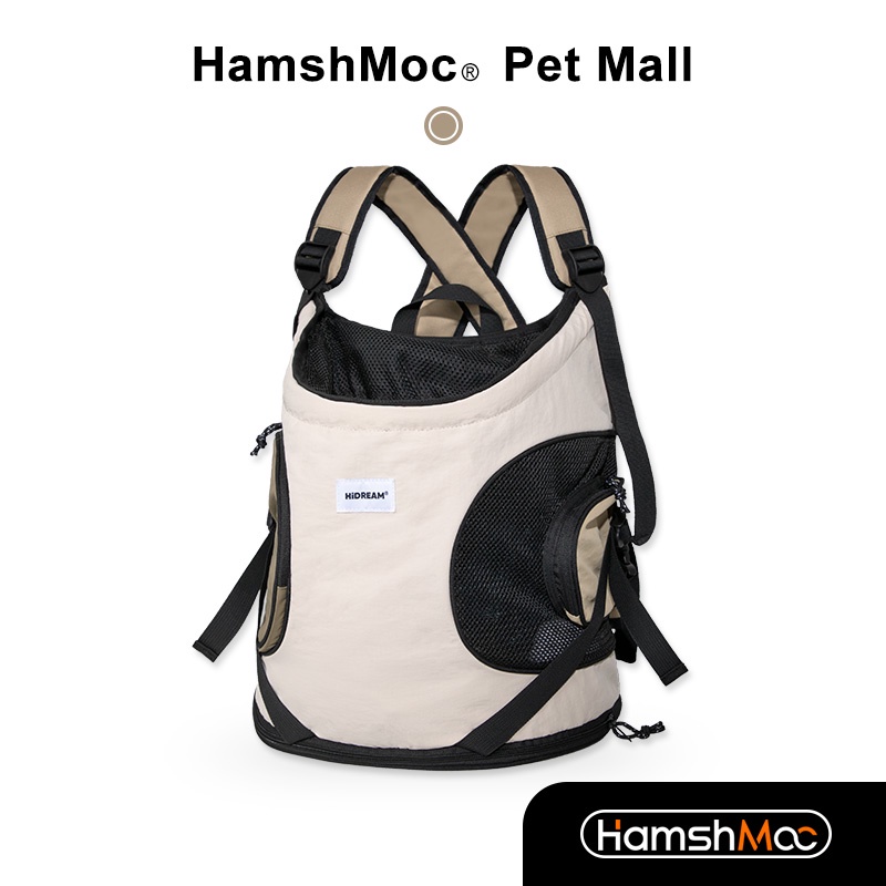 HamshMoc 透氣寵物胸前包 便攜式貓狗旅行後背包 大空間設計 寵物背包揹帶 旅行遠足戶外使用【現貨速發】