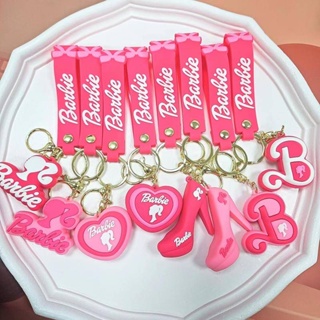4 款芭比粉色鑰匙扣動漫卡通鑰匙扣書包背包手機挂件女孩禮物