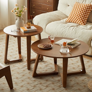 『Royal_Furniture』小戶型客廳實木茶几日式家用沙發邊幾陽台原木風ins洽談小圓桌子