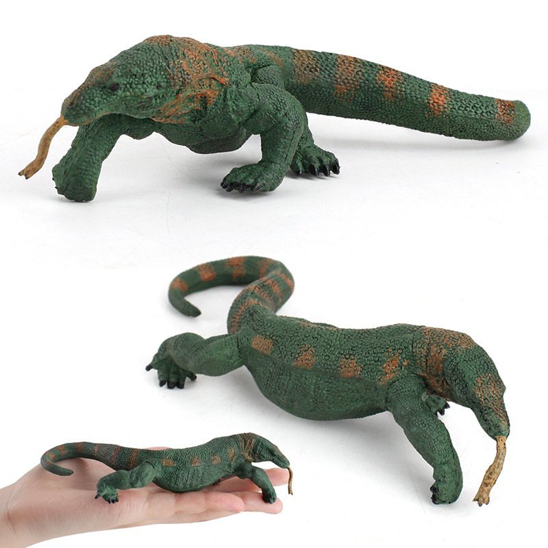 ❤樂樂屋❤仿真野生動物模型爬行蜥蜴實心靜態科莫多巨蜥塑膠擺件