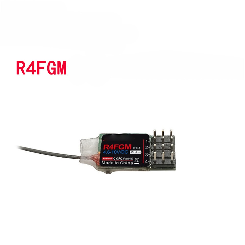 R4fgm 4 通道迷你接收器,帶陀螺儀,適用於 1:28 遙控車和船,用於無線電控制器 RC4GS V2/RC6GS