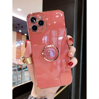適用iphone15手機殼新款12魔方電鍍指環蘋果13保護套14Promax女神