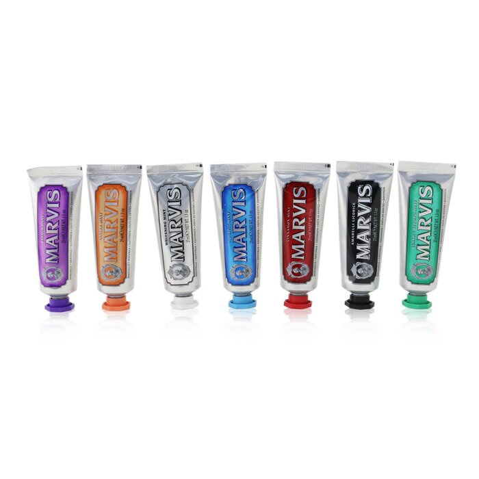 MARVIS - Marvis 牙膏套裝 - 不同口味系列：7x 迷你牙膏 25 毫升（美白、甘草、茉莉、生薑、經典原味