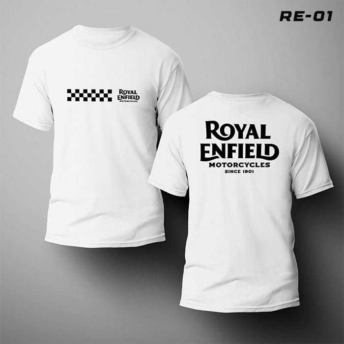 Royal Enfield 摩托車 T 恤 Distro 優質 T 恤男士短袖上衣 Club Moge