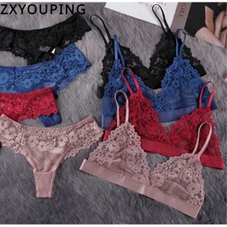 Zxyouping 女士文胸套裝內褲內衣碎花文胸文胸 G 弦丁字褲套裝睡衣套裝睡衣家居服 40-70 公斤