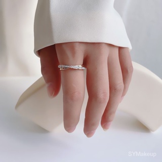 氣質個性鈦鋼戒指女小眾高級鑲鑽羅馬18k玫瑰金網紅ins指環潮飾品