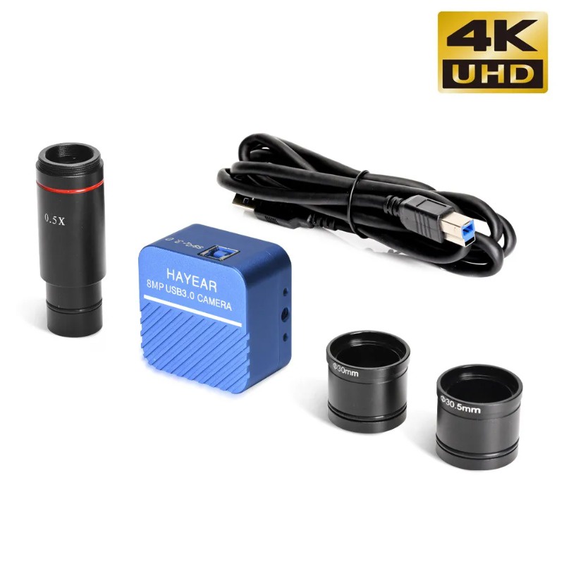 8mp 4K 索尼 IMX317 傳感器 USB 3.0 0.5X 顯微鏡相機測量電子數字目鏡用於維修 PCB 焊接珠寶