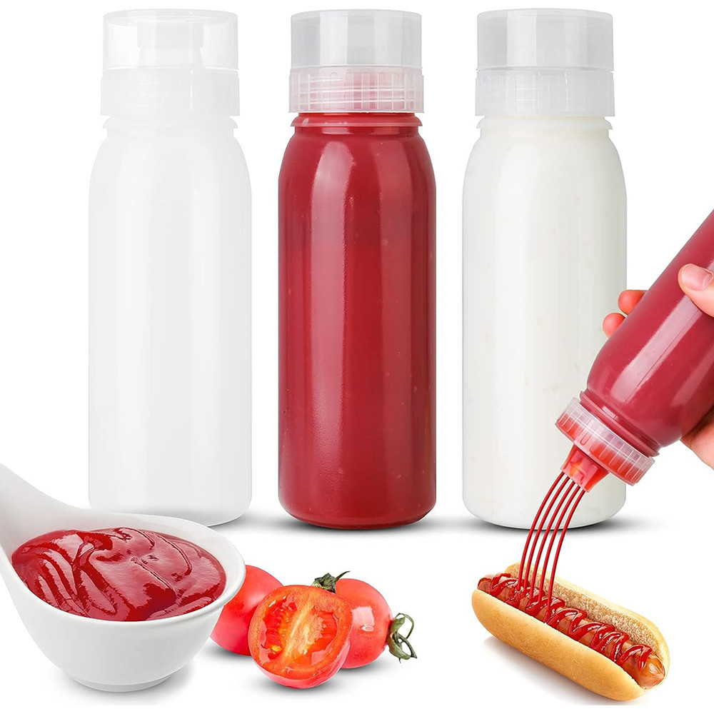 3 件裝多孔調味品擠壓瓶,用於番茄醬沙拉燒烤醬和油 380ML