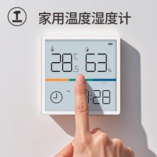【現貨新款秒殺】【48小時出貨】綠林電子溫溼度計家用室內86盒高精度冰箱數顯錶帶時間日期嬰兒房