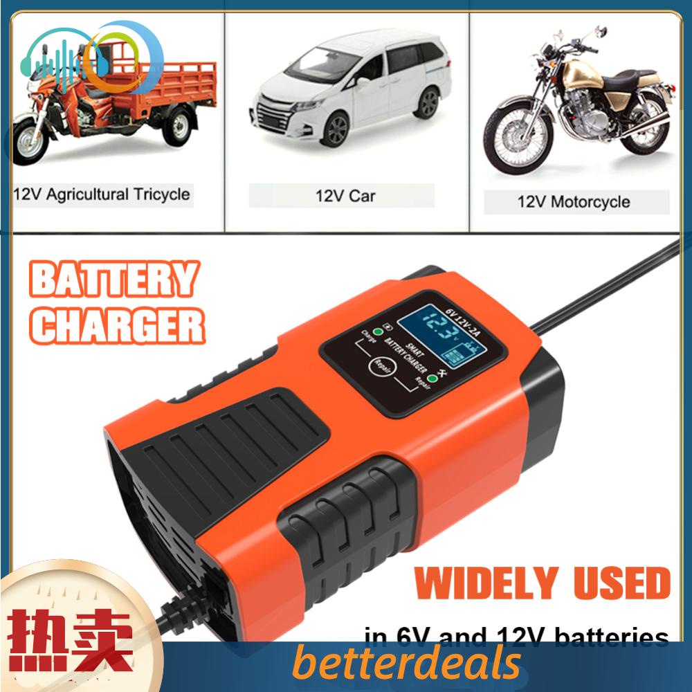 機車電瓶充電器6V12V 2A踏板鉛酸蓄電池充電機-J99紅色