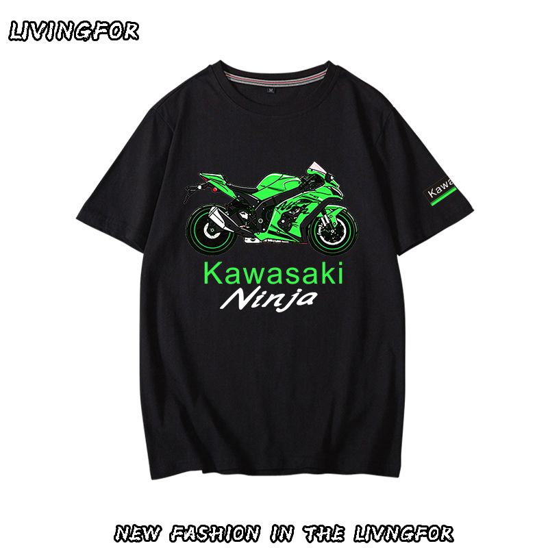 【In stock】川崎機車重機車愛好者Kawasaki短袖T恤衫男女純棉衣服休閒短袖