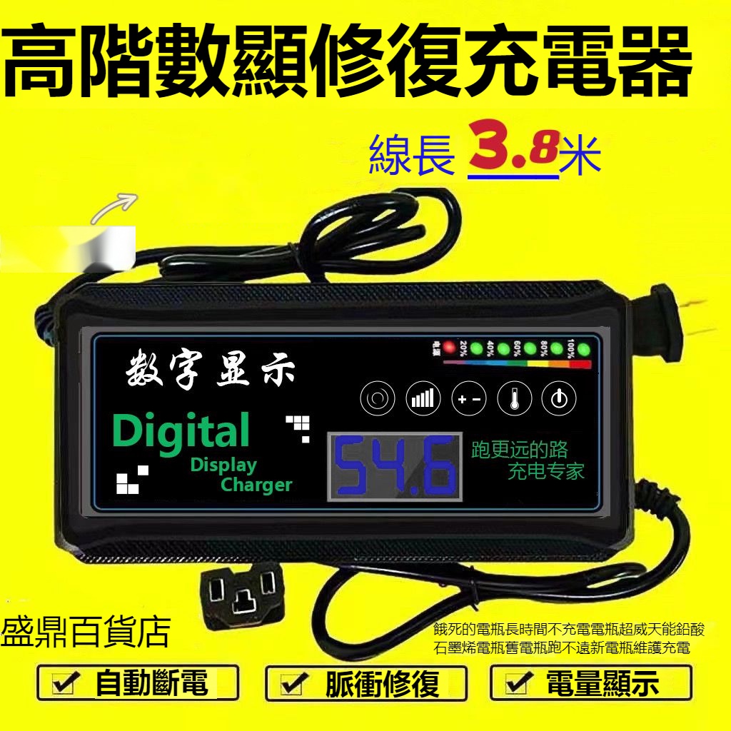 台灣熱銷#【電瓶修復器】激活新舊超威天能原裝電池48V60v72v電動車充電器