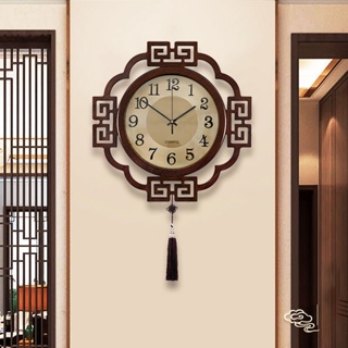 家居裝飾中式掛鐘客廳石英鐘靜音時鐘高端豪華鐘錶