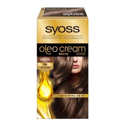 Saios New Olleo Cream 高級染髮劑,3N 皇家棕色,1 支韓國護髮
