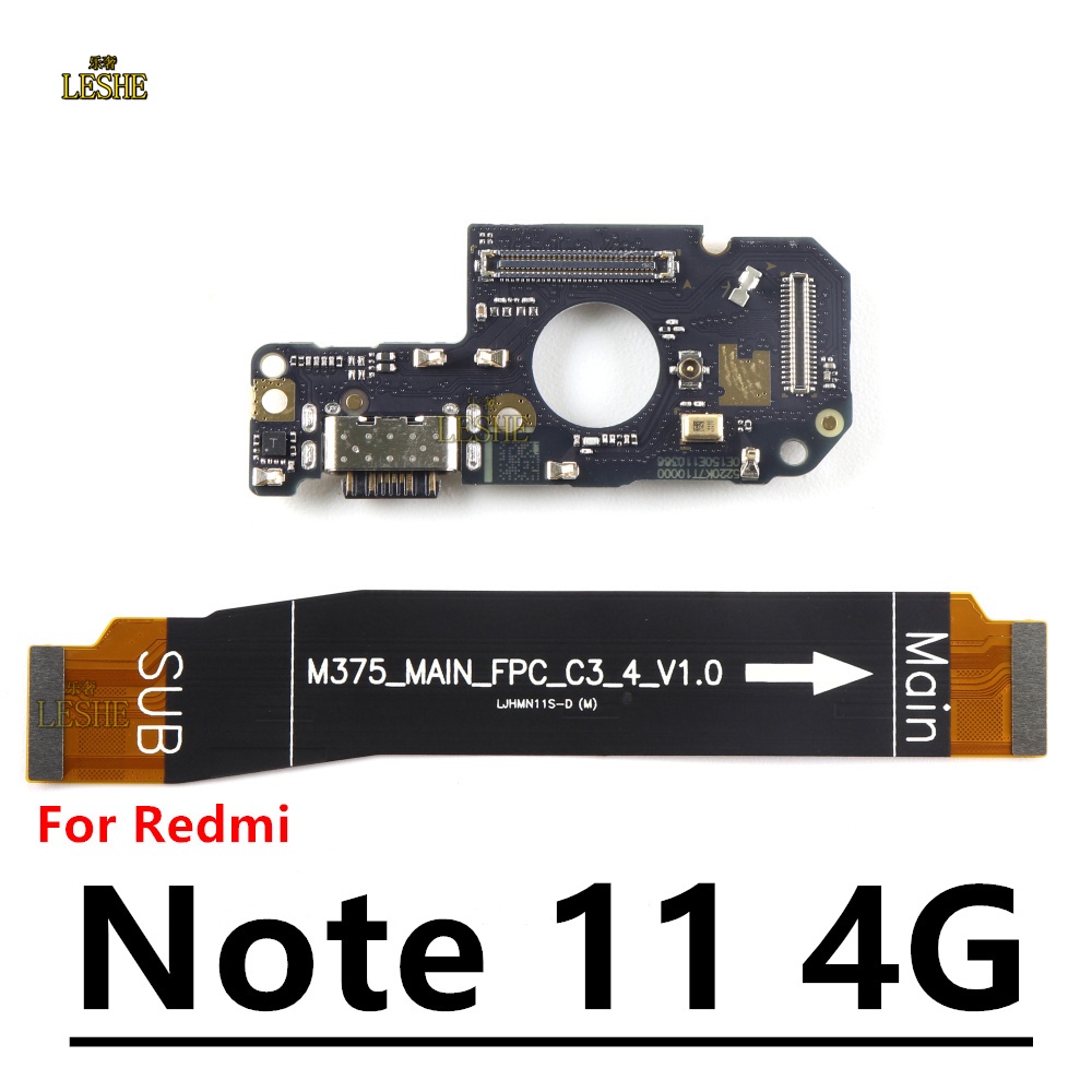 XIAOMI 適用於小米 Redmi Note 11 4G 主主板連接器排線的 USB 充電端口板排線