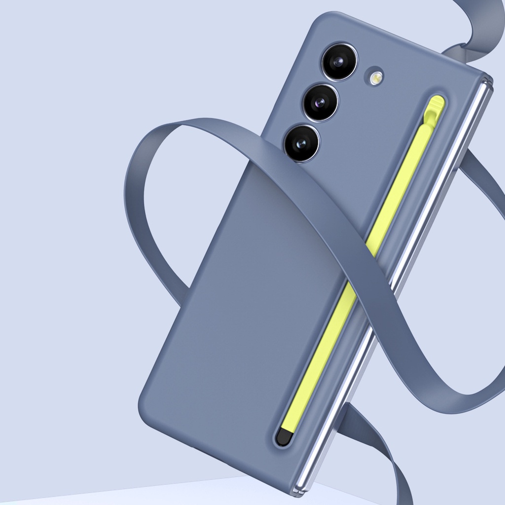 SAMSUNG 全新帶筆適用於三星 Galaxy Z Fold5 Z Fold4 手機殼 Fold3 防摔保護殼官方筆槽