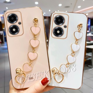 手機殼適用於 OPPOA79 OPPOA38 5G 新款軟殼手機殼帶可愛可愛愛心手鍊女孩後蓋