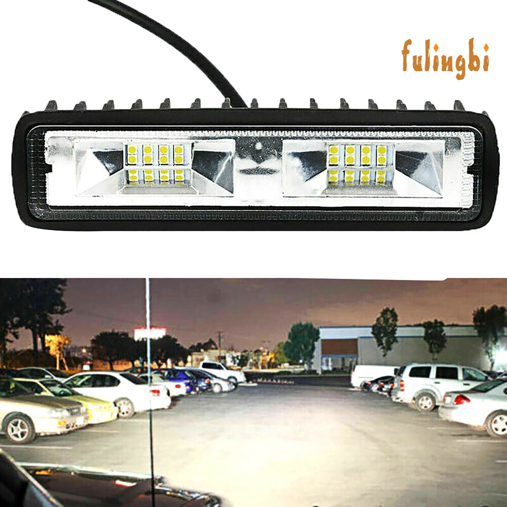 [FUI] 1pcs汽車LED工作燈 12V-24V 一字形 6英寸 16燈 48W 改裝輔助射燈