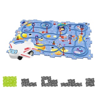 Cind 電動汽車賽道拼圖套裝 DIY 汽車軌道玩具玩車男孩喜愛
