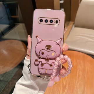 SAMSUNG 外殼三星 NOTE 8 NOTE 9 手機殼 TPU 3D Kuromi 立體聲支架超薄電鍍軟殼防震保護