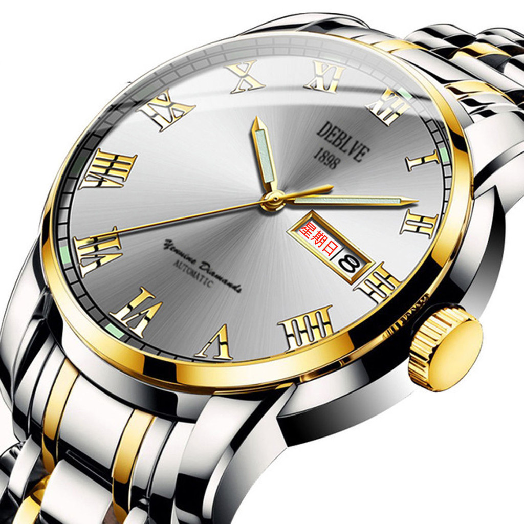 德國正品全自動機械錶男士手錶夜光防水鋼帶商務時尚腕錶非純機械