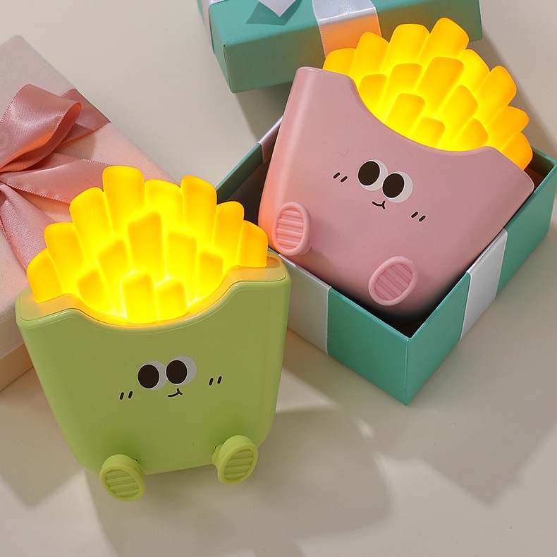 薯小條趣味燈  創意可愛充電生日禮物  薯條燈臥室起夜餵奶床頭小夜燈