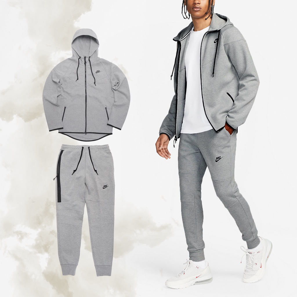 Nike 長褲 外套 NSW Tech Fleece OG 男款 灰 經典款 連帽外套 修身 縮口 拉鍊口袋 【ACS】