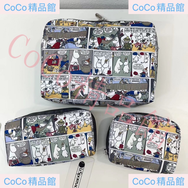 新品促銷 LeSportsac moomin 卡通河馬零錢包手拿包輕便大容量收納包7121收納包6511零錢包6701