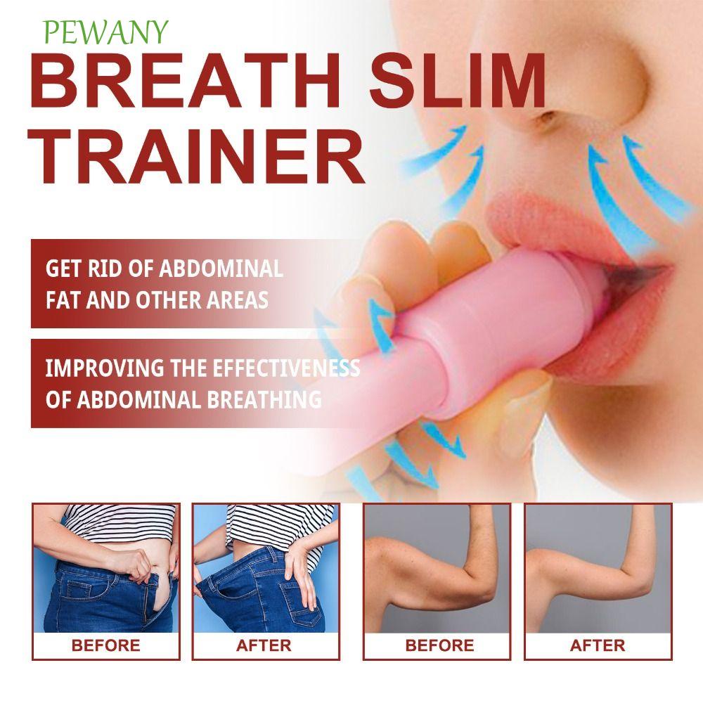 PEWANY腹式呼吸鍛鍊器,三個部分健康護理腹部呼吸訓練器,塑料藍色腹式呼吸呼吸附件減少呼吸急促