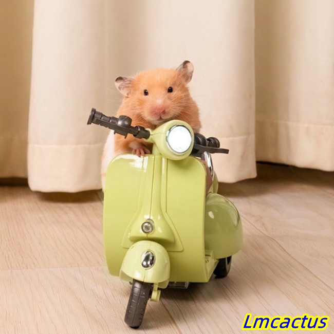 Lmcactus倉鼠摩托車玩具豚鼠小動物360度旋轉輕型電動滑板車寵物用品