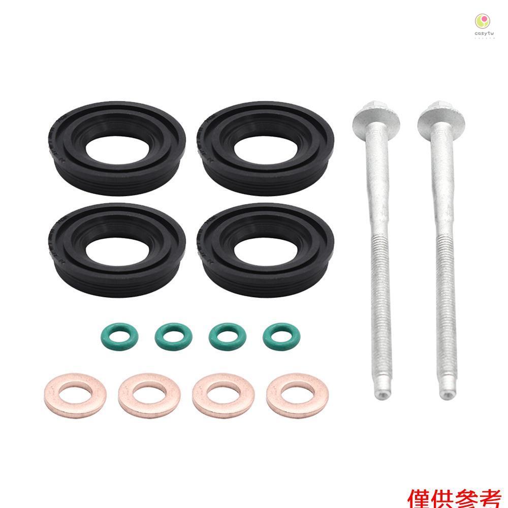 適用於福特的 Casytw 噴油嘴密封套件，噴油嘴密封件 + 墊圈 + O 型環 + 螺栓，適用於福特 Transit